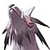 Pixelated figure with dark purple body, white eyes, and black limbs in dynamic pose against white background.