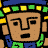 Pixelated character with blue-green headdress and yellow chest emblem in , showing facial expression changes across frames