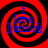 Red and black spiral background with blue text reading "I love hash" in four quadrants, animated rotation visible across frames.