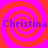 Four identical spiral patterns in red and magenta with the name 'Christina' overlaid in purple text, arranged in a on a solid background