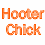 Pixel art contact sheet showing a Hooter Chick character in multiple poses with orange text and a beer mug, arranged as 2x2 frames on gray transparency background.