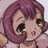A split-frame contact sheet showing a pixelated anime-style character on the left and text elements on the right against black background.