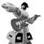 Animated contact sheet showing four frames of a pixelated musician icon with guitar and amplifier, plus a logo frame.