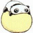 A pixelated yellow egg-shaped character with a white top and dark brown accents holds a small panda-like creature on its head against a white background.
