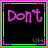 Animated contact sheet of 20 text-based buddy icons with alternating pink and green neon-style lettering on black backgrounds, each framed by a bright border in the opposite color.