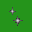 Green background with multiple pixelated starburst shapes in varying sizes and positions, some connected by thin lines.
