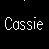 Animated sequence showing multiple 'Cassie' text labels with heart-shaped icons above them, one heart glowing pink in the center frame.