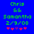 Green pixelated text on blue background reads 'Chris & Samantha 2/9/08' with red and purple asterisks below, two versions differ in asterisk arrangement.