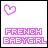 Pixelated icon with a pink heart symbol and 'FRENCH BABYGIRL' text in purple pixel font on white background.