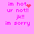 Pixelated pink text on pink background with animated heart and sparkles, reading 'im hot ur not!! jk!! im sorry' in four lines.