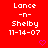 Red background with repeated white text 'Lance -n- Shelby 11-14-07' and small pink heart symbols, one gray rectangular area visible.