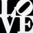 A four- of pixelated images: top-left shows 'LOVE' in white block letters on black, top-right depicts hands forming a heart with a glowing orange-yellow center, bottom-left contains overlapping speech bubbles with partial text, bottom-right is empty gray