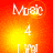 Animated icon with orange-red gradient background displaying 'Music' text, number 4, and '.jpg' in white pixelated font.