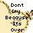Pixelated text reads 'Don't Cry Because It's Over' on left and 'Cry Because It's Happened' on right, with a light brown rope-like border on a pale yellow background.