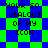 Pixelated text 'YOUR SO JEALOUS OF MY ICON' on a green and blue checkered background with diamond-shaped pattern variations.