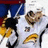 Pixelated image of a person in a white sports uniform with yellow and black accents, set against a blue background with yellow text reading 'lets go' and 'BUFFALO'.