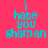 Four quadrants display identical pixelated text on solid backgrounds: pink, orange, yellow, and orange.