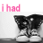 A static image of black and white sneakers with pink text above them, displaying a sequence of phrases.