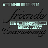 identical text-based designs with changing colors on a dark background, each containing layered text elements