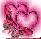 Pixelated pink and magenta heart-shaped icon with gradient shading, soft edges, and subtle transparency effects on a white background.
