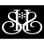 Black background with white stylized monogram featuring intertwined letters S and B with a small asterisk between them, rendered in pixelated low-resolution style.