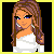 Animated contact sheet showing a pixel art character with long brown hair and blue eyes in various poses, including full-body views of her white top and black skirt, legs in boots, and text frames stating "Megan is single" and "and NOT PROUD".