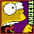 Pixelated cartoon character with yellow skin, wide eyes, and open mouth in various expressions across a