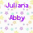 Purple text names on a floral background with a gray rectangle overlay.
