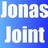 Static pixel art displays 'Jonas Joint' text in white block letters on blue gradient background with visible dithering.