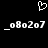 Pixelated white heart symbol above two identical strings of pixelated text on a black background.