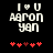 Pixelated text 'I ♡ U' above 'Agron Yan' with red heart symbols below, showing animation change in heart colors.