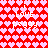 Red background with repeating light pink heart pattern, white text 'i LOVE peggy' in two , no visible animation changes