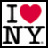 A static image shows 'I' above a red heart symbol and 'NY' below it on white background, with black text.