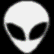 Animated sequence of a stylized alien head transitioning through human-like facial features with varying hair colors and background shades.
