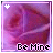 A 48x48 pixel animated buddy icon with a purple gradient background, displaying two frames of an animation where the top-left heart symbol changes from white to black and the text "Be Mine" shifts from dark to light color.