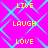 A static image with a bright pink background and light blue geometric lines forming diamond shapes, overlaid with yellow text reading LIVE, LAUGH, LOVE in alternating