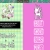 Pixelated green checkered background with black bar and pink vertical strip containing stacked white shapes.