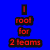 Blue background with red pixelated text reading 'I root for 2 teams', 'Cubbieess <3', 'Andd.', 'Whoever's playing', 'The White Sox!', and 'yeaahh boooiii!' in a