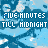 Blue and white patterned background with repeated text "FIVE MINUTES TILL MIDNIGHT" in blue pixelated font, featuring subtle animation changes across frames.