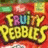 Pixelated image with bold yellow text reading "FRANK PEBBLES" over a red background, featuring colorful blocky shapes above the text.