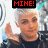 A person with short light hair in a black shirt waves left hand, text "MINE!" appears above head in red, pink, and yellow on black backgrounds.