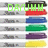 marker pens with colored caps , overlaid with green text reading "DAYUMM" in three positions
