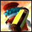 A 48x48 pixel buddy icon featuring a stylized character with layered colors and text elements on the right side.