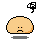 Two pixelated orange shapes with black outlines, one sad-faced and the other smiling with a yellow lightbulb above it.