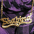 Golden cursive text spelling 'Shakira' on a purple fabric background with gold chain links, displayed in four repeated