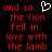 Red pixelated text on black background with a white heart symbol above the word 'and' in the left