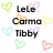 Pixelated text and heart symbols on a white background with gray corner, featuring names like Lele Camma Tibby and phrases 'your sisters' and 'And yourself'.