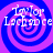 Four identical spiral patterns with alternating blue and purple rings, each containing white text reading "Taylor Lachance" in a pixelated font.