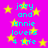 A static image with a bright pink background filled with yellow stars and cyan text reading "joey and Annie lovers 4 Life" repeated in multiple