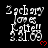White text on black background with red heart symbols, displaying 'Zachary Jones Lattell 3.31.09' in pixelated font across multiple